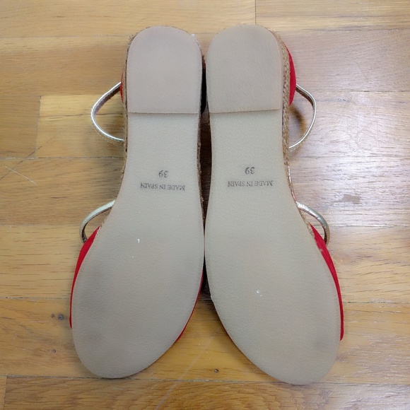 Eric Michael Russian Red Suede Espadrilles 39 8 - Picture 4 of 5